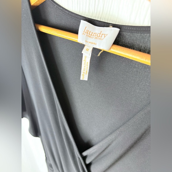 Laundry By Shelli Segal Black Wrap, Flutter Sleeve Romper Women’s size Medium - Picture 5 of 7